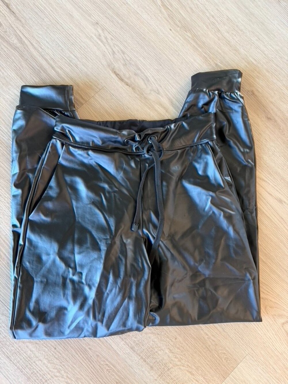 NOLI Black leather Jogging Pants Medium